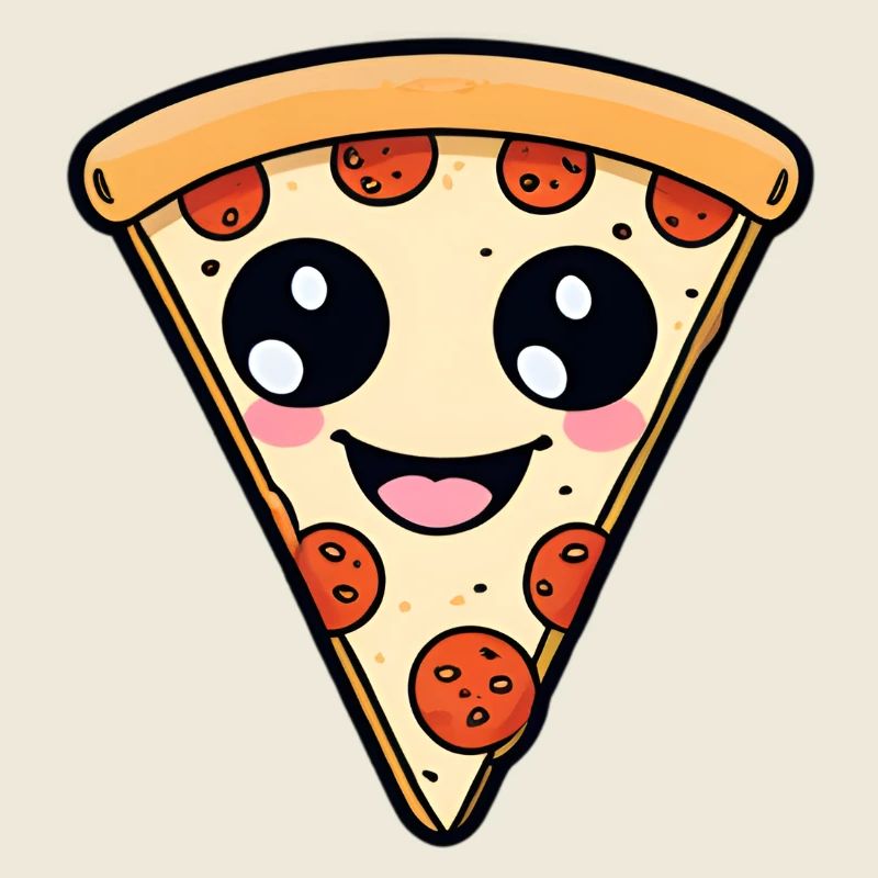 Tranche de pizza kawaïenne