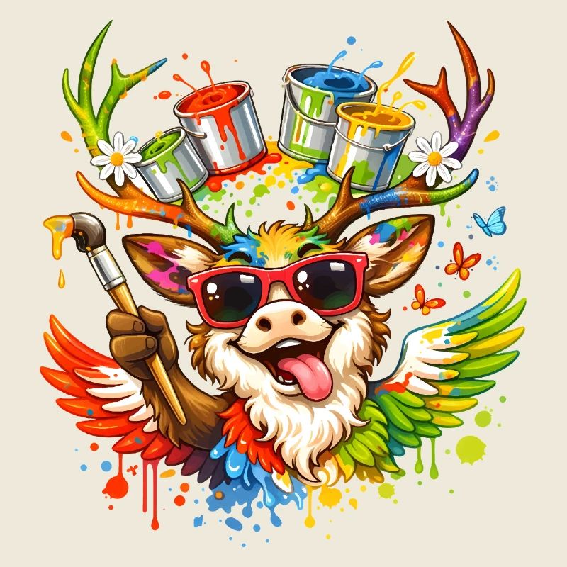 Illustration artistique créative de cerfs