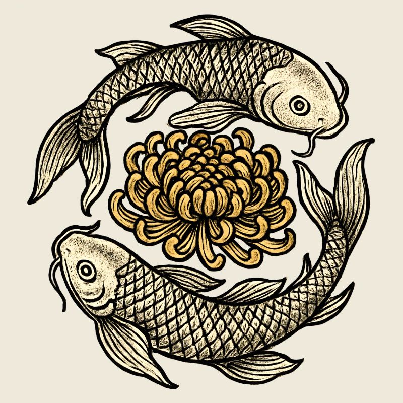 Koi Chrysanthemen Kreislauf