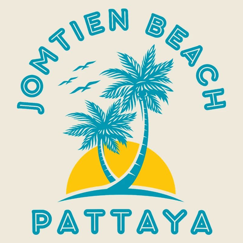 Coucher de soleil de palmier de Pattaya Beach