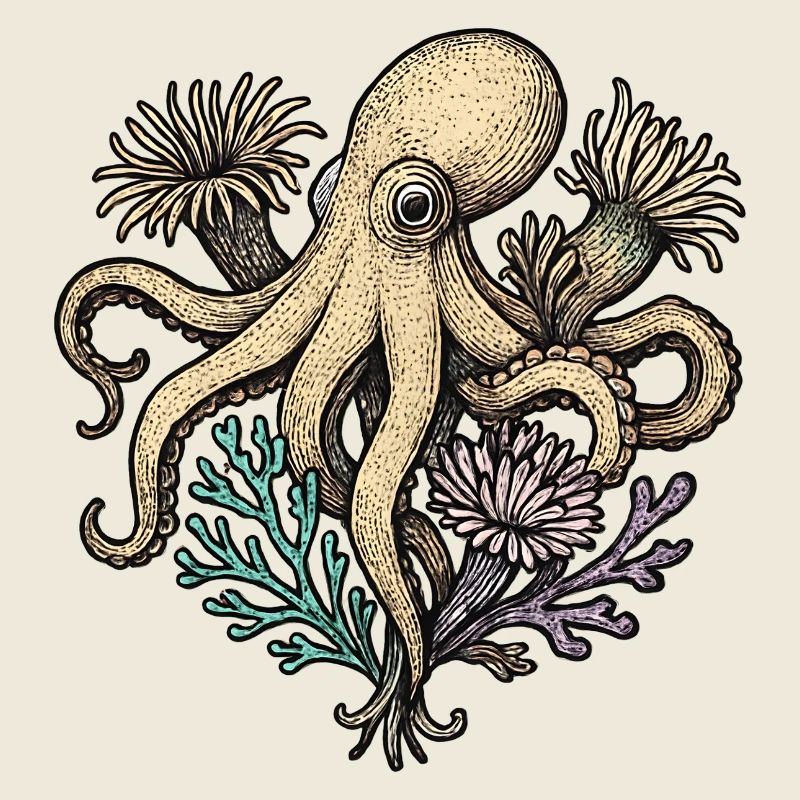 Octopus in the coral garden