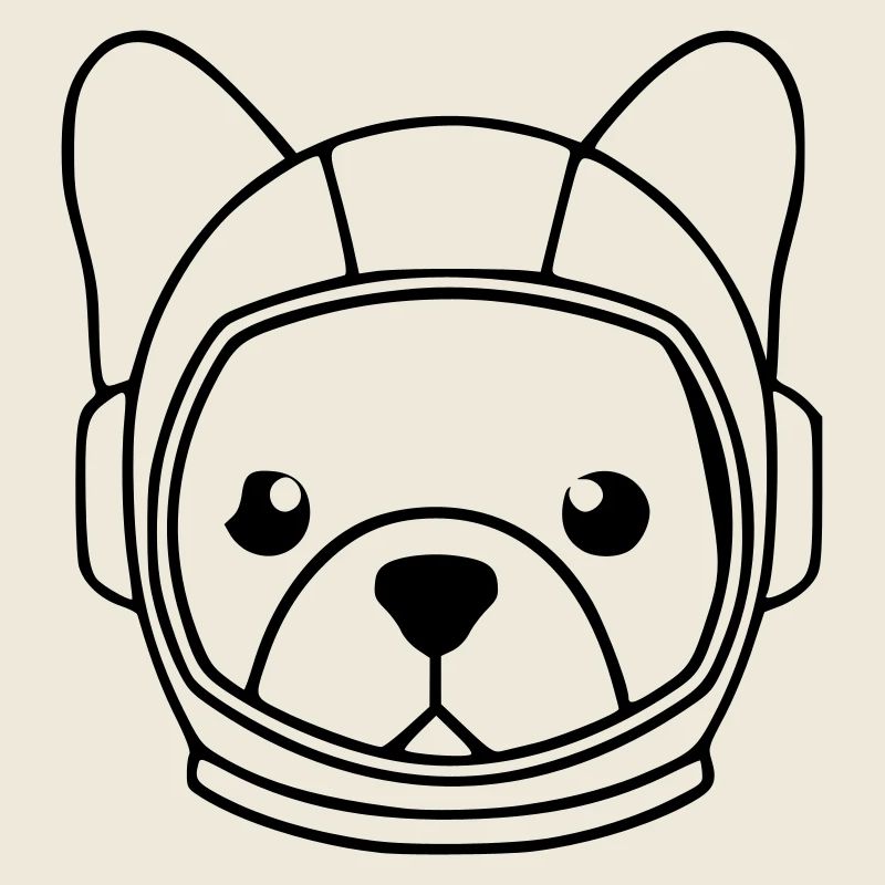 Frenchie Astronaut Helmet Outline