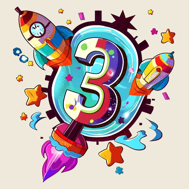 3er Geburtstag Raketenkunst