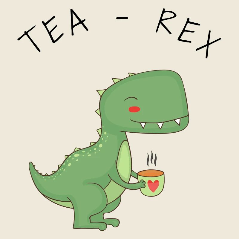 Funny T-Rex Tea Time