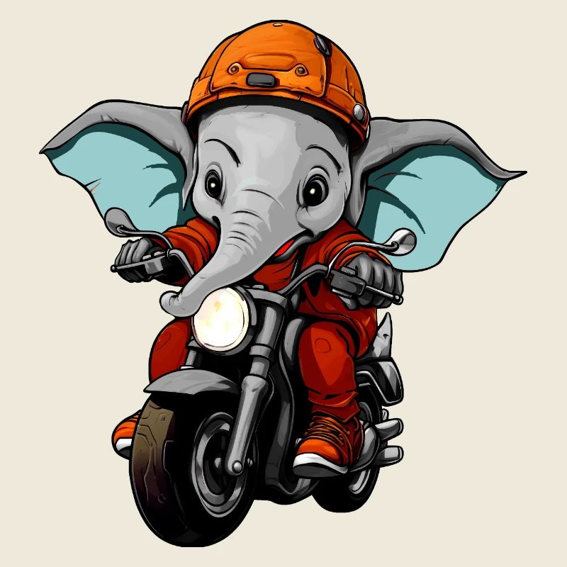 Éléphants motard