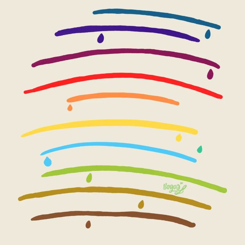 Regenbogenbögen mit Tropfen