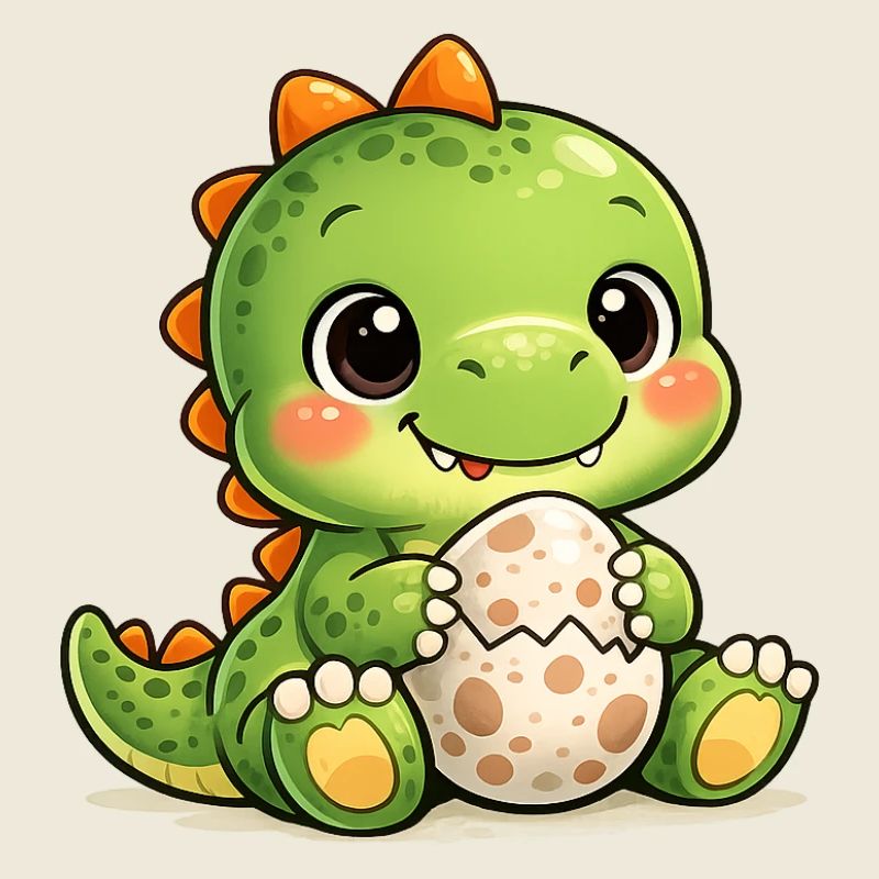 Dino mit Ei 