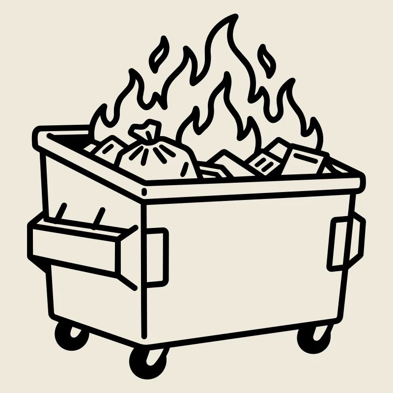 Müllcontainer-Feuer