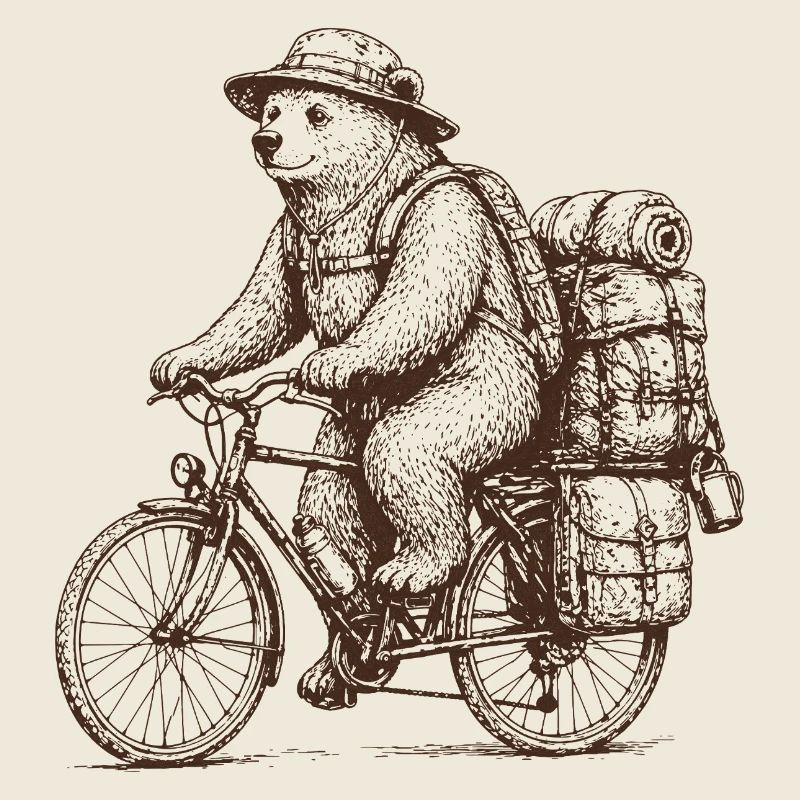 Cool Bear on Bicycle Outdoor Motif