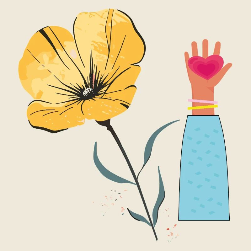 Blume Hand Herz 