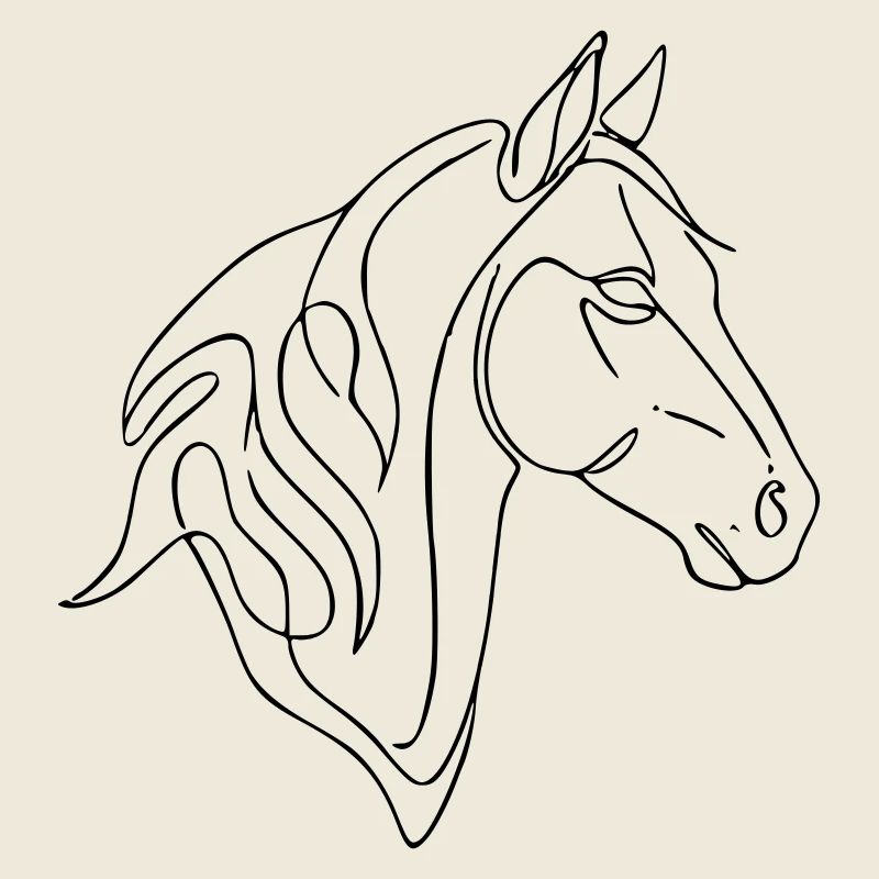 Art de lignes de chevaux minimalistes - Conception élégante de lignes