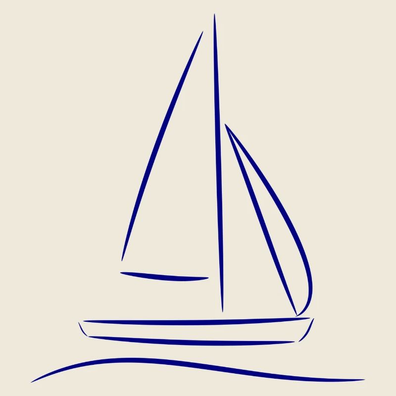 Sailboat Silhouette – Maritime Design Blue