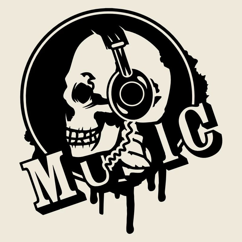 Totenkopf mit Graffiti Kopfhörer Patch