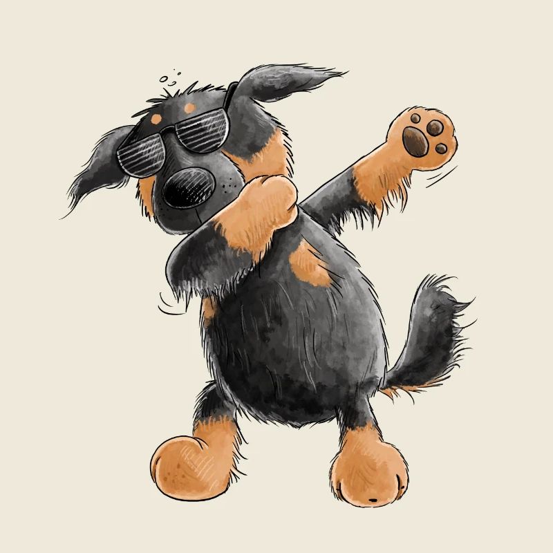Hovawart Dab Dance Comic I Dabbender Hund
