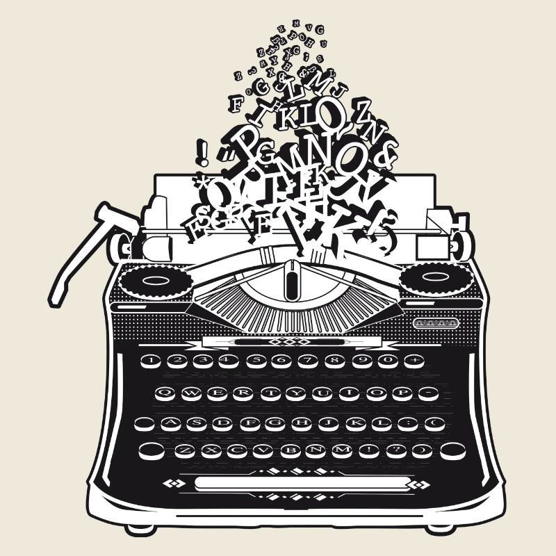 machine à écrire antique nostalgique avec des lettres