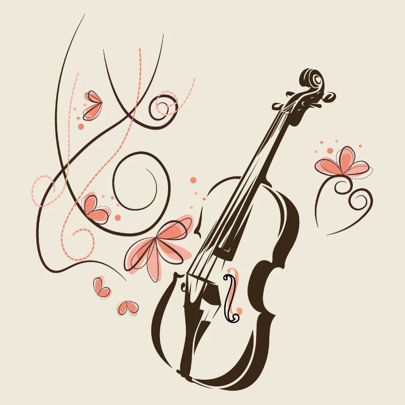Violine Musiker Blumenranke