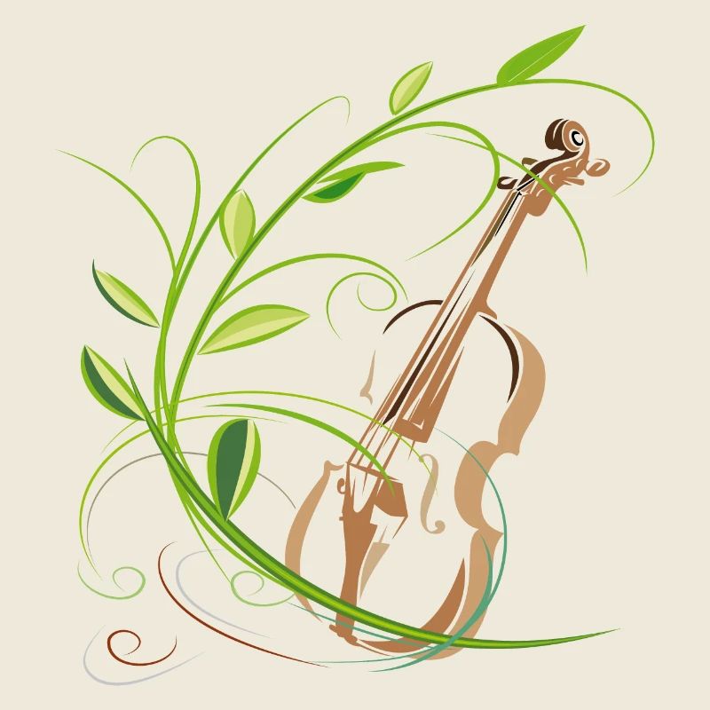 Violine mit Blumenranke, Musiker