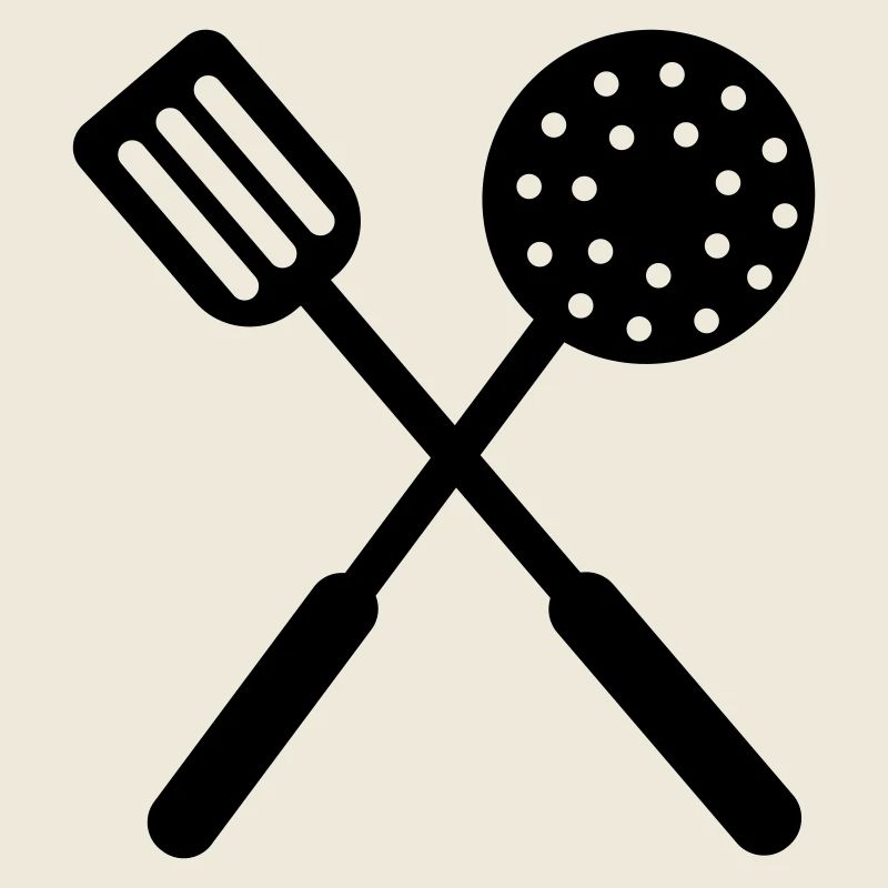 Frying baking tools crossed