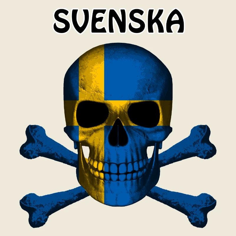Skull Jolly Roger Pirate Flag Svenska R6Z