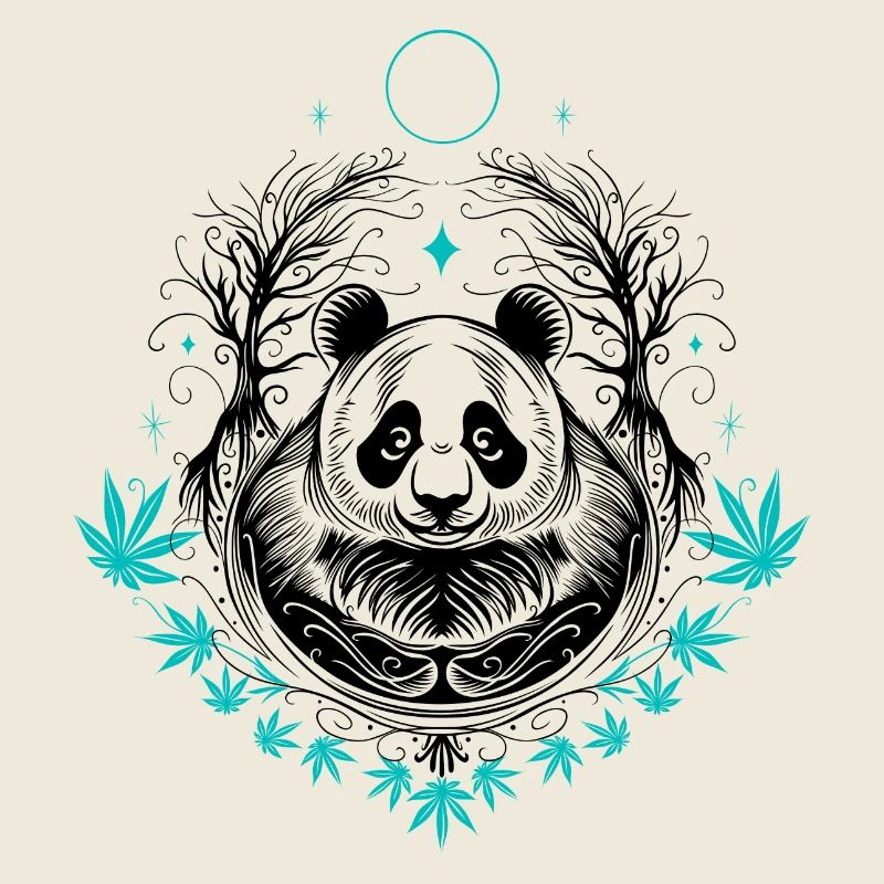 Panda Panda Bear Tattoo with Bamboo