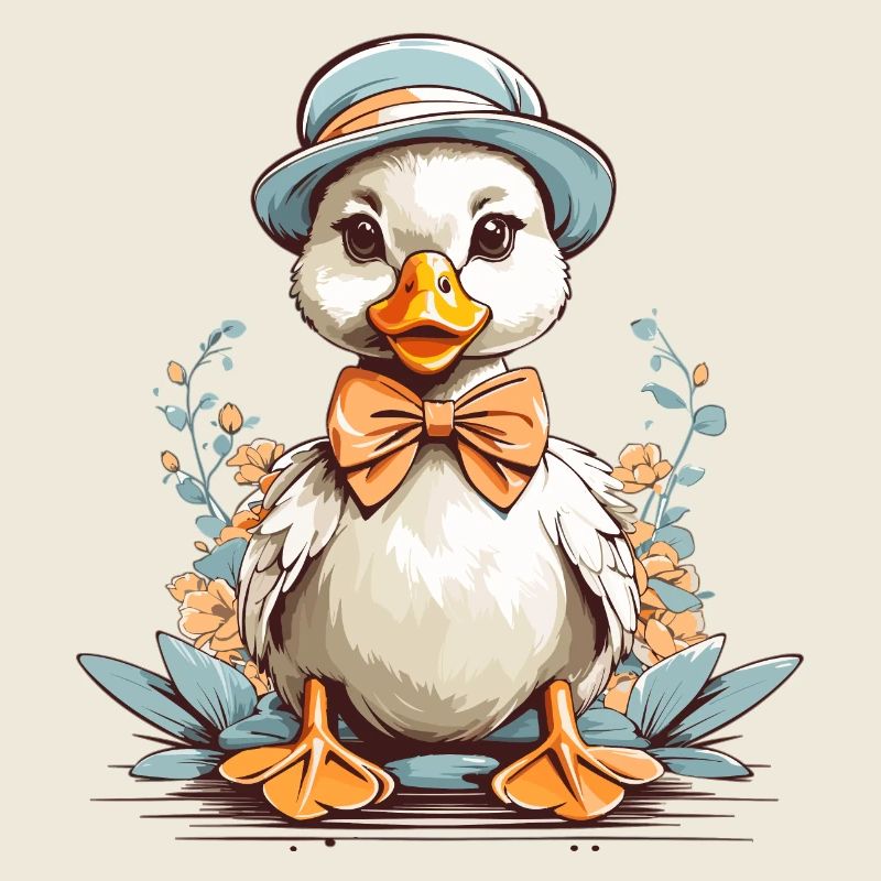Canard avec chapeau