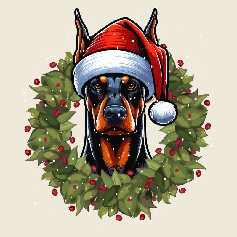 Dobermann Weihnachtshut Design