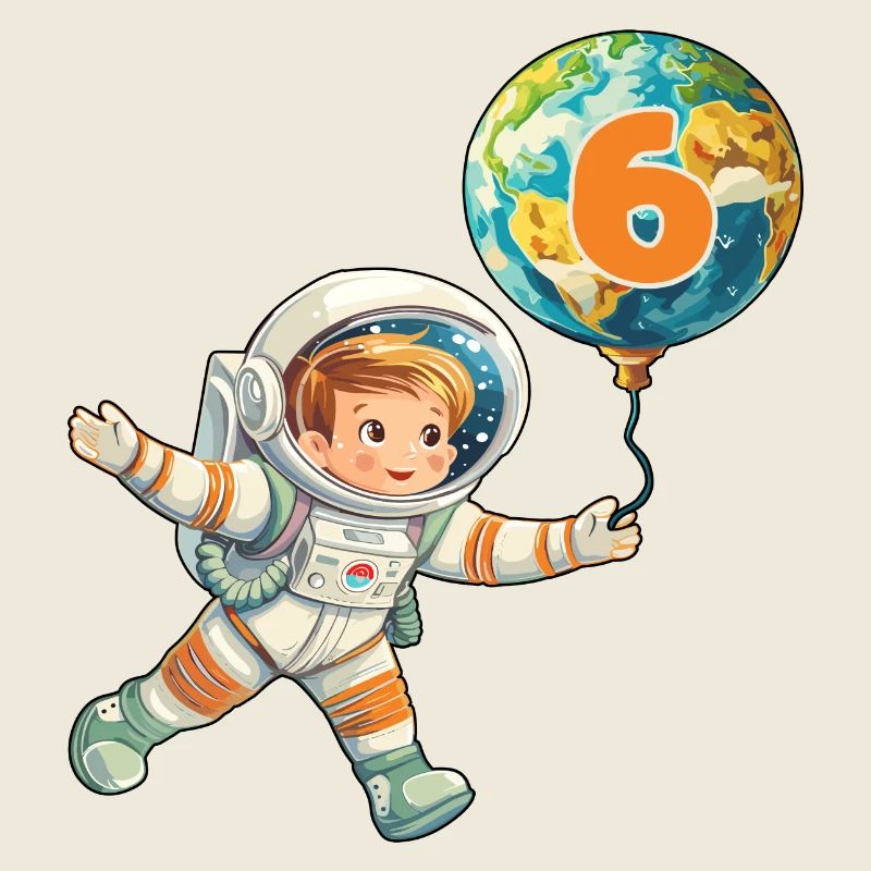 Astronaut 6 Geburtstag Weltall Kindergeburtstag