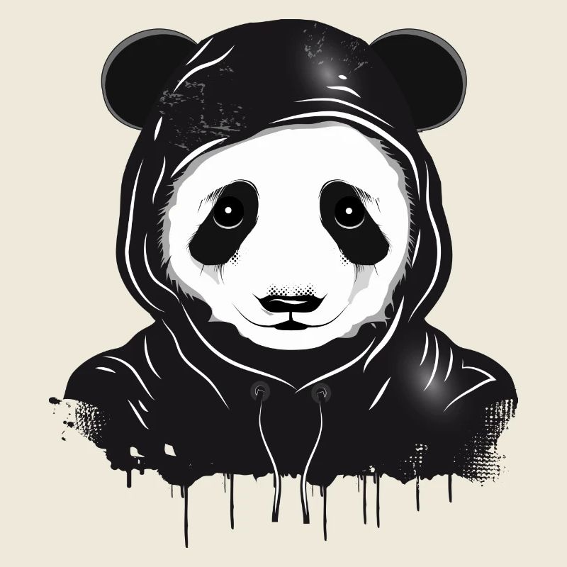 Tête d’ours panda drôle avec capuche à capuche