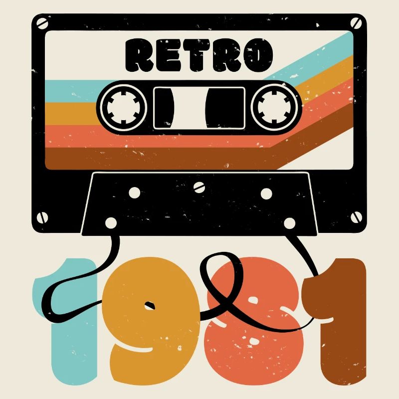 Retro Rainbow 80s Cassette Text