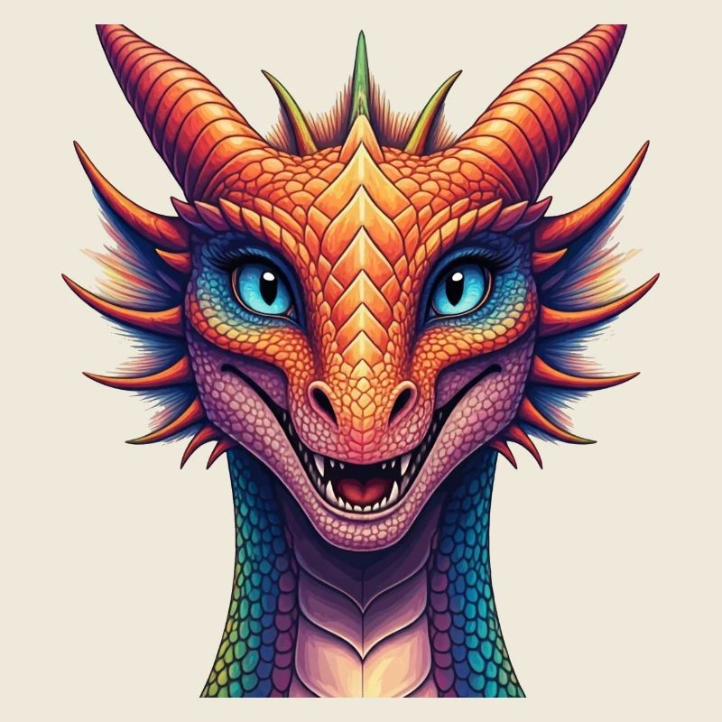 Lebendiger Regenbogen-Drachenkopf