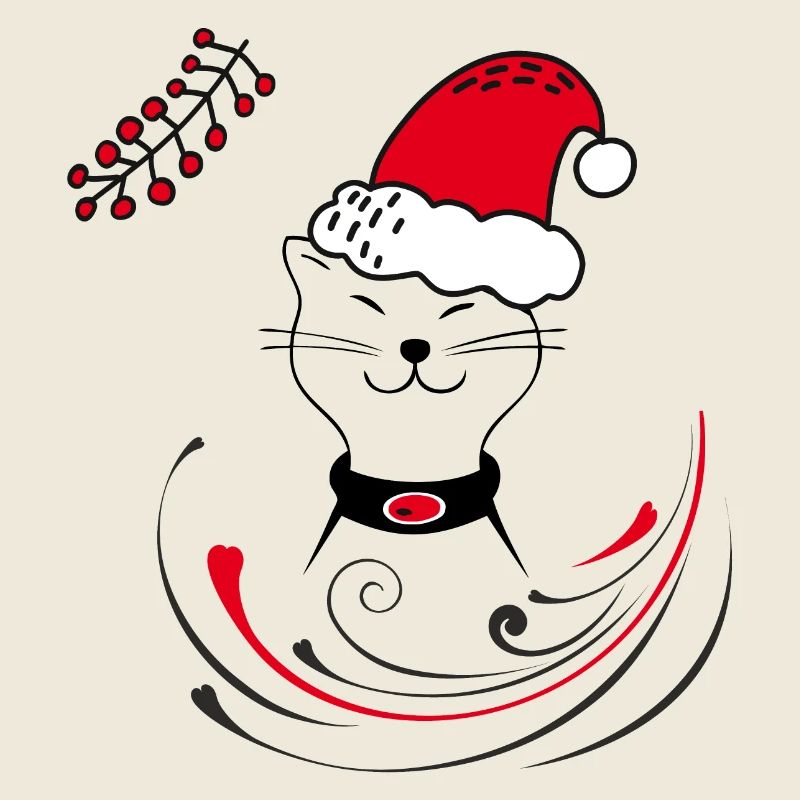 Katze mit Weihnachtsmütze
