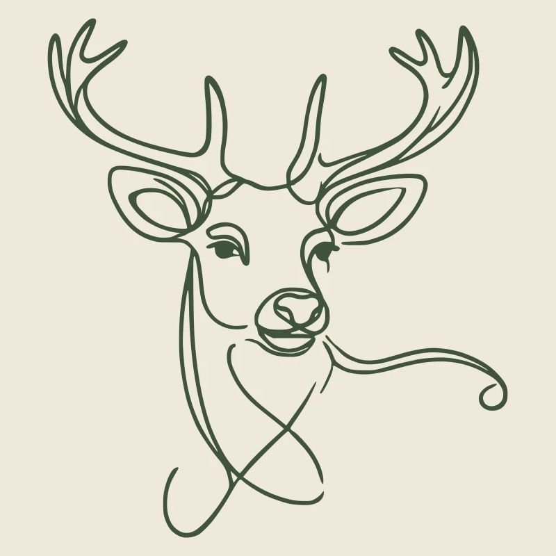 Cerf dessiné vert