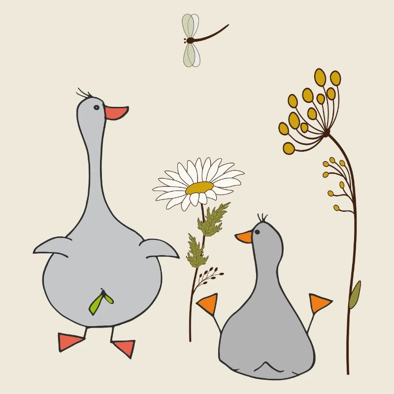 Gänse auf der Wiese