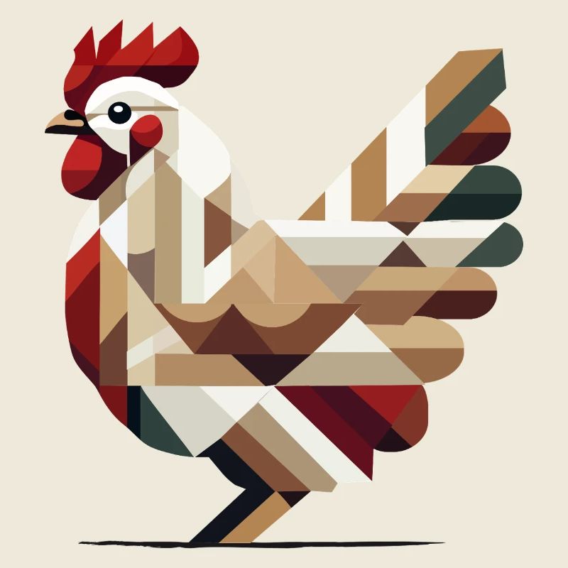 Poulet géométrique dans le style polygonal moderne