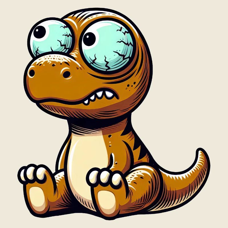 Funny T-Rex Dino Surprises Clumsy Dinosaur