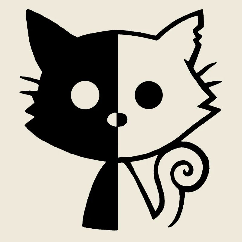 Black Kitten Yin and Yang