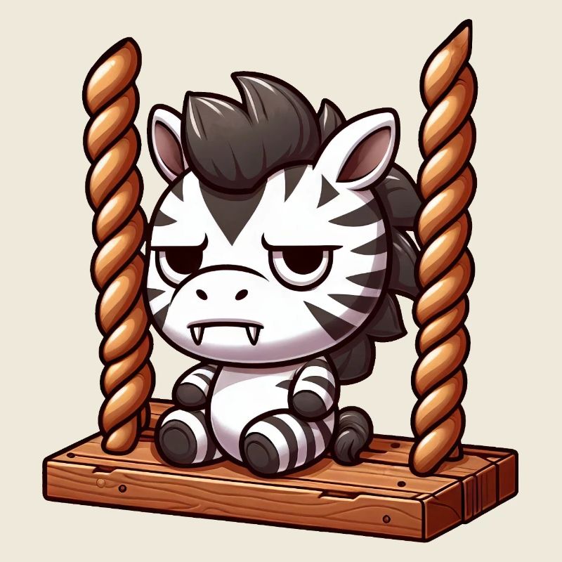 Grumpy Zebra Swinging Annoyed Funny Design