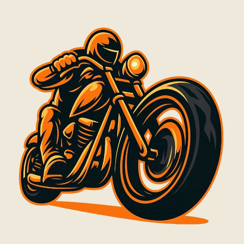 Flammen-Motorradfahrer