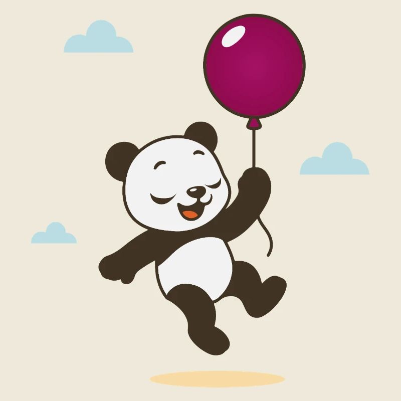 Panda heureux avec ballon