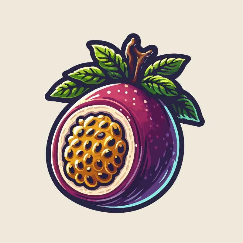 Illustration de Fruit de Passiflore Éclatant