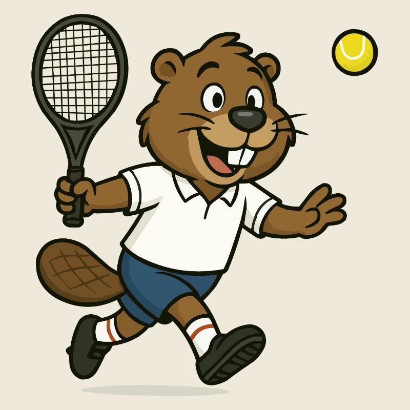 bande dessinée de tennis sur le castor