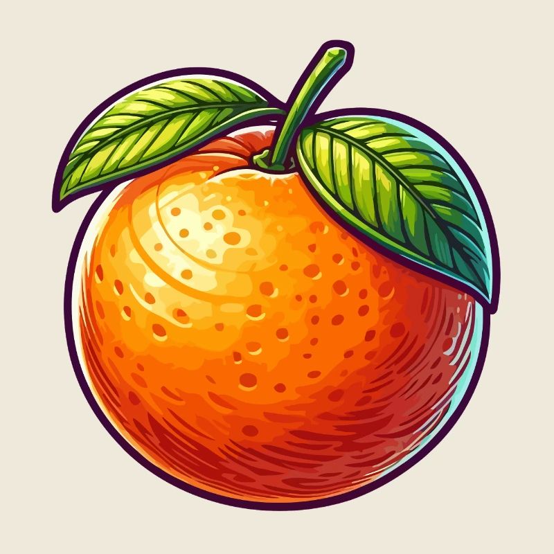 Bunte Orange Frucht digitale Kunst