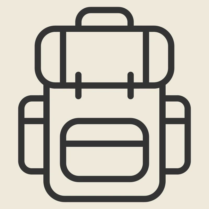Wanderrucksack Linie Kunst Ikone