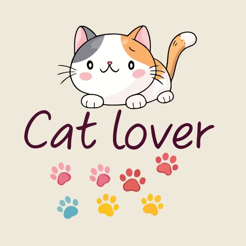 Chaton mignon avec empreintes colorées