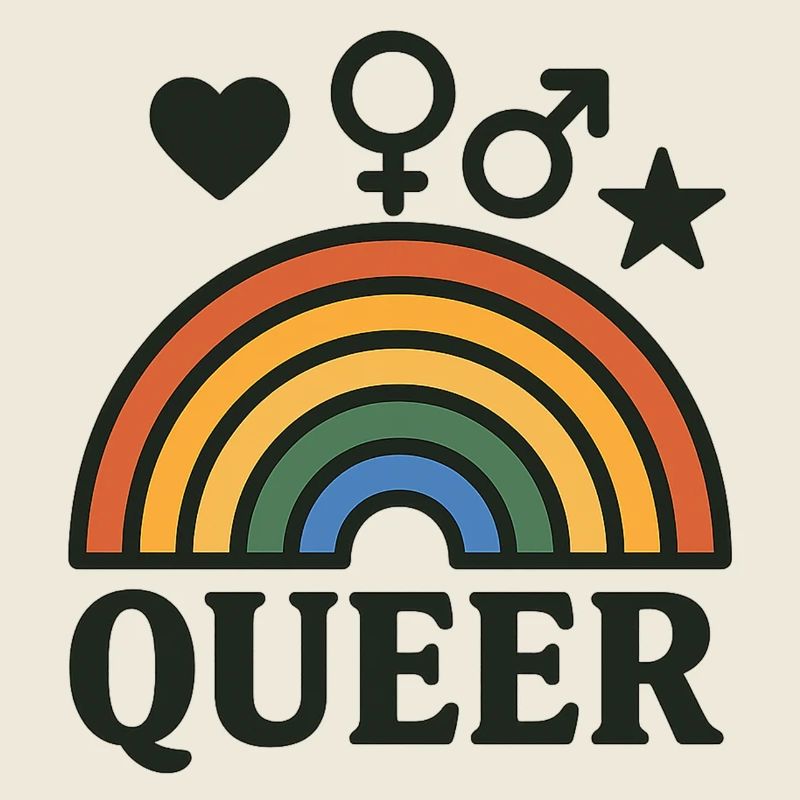 Rainbow icon with LGBTQ+ icons