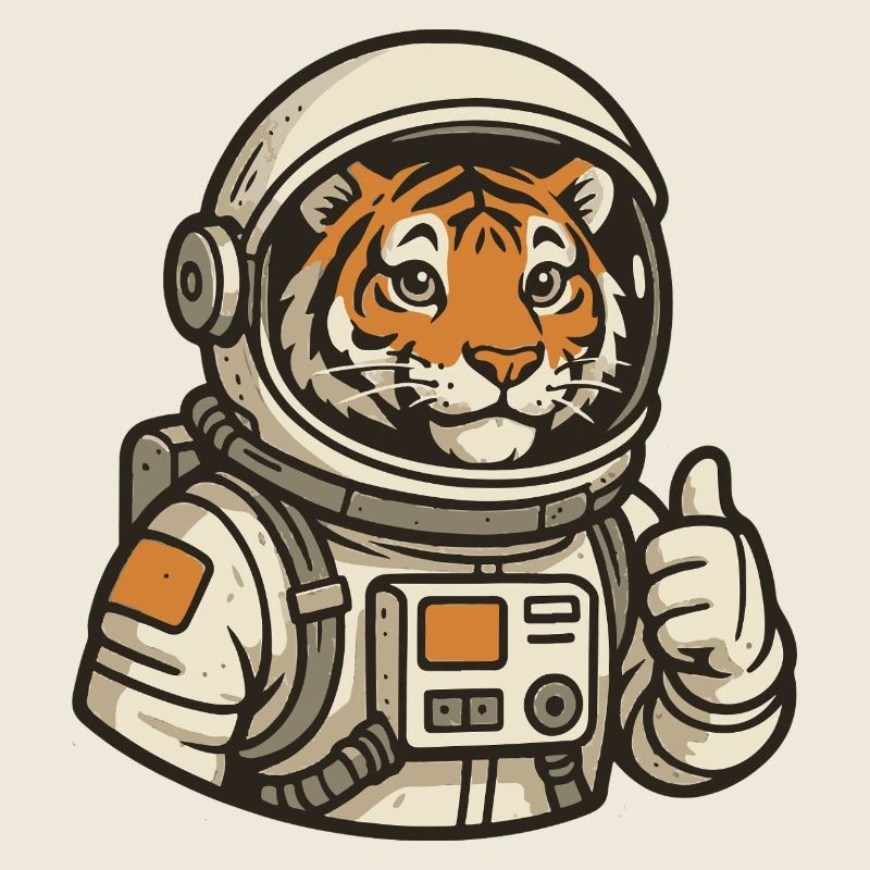 Tigre en combinaison d'astronaute