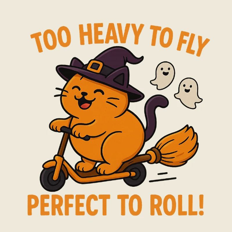 Katzen-Hexe auf Hexer- Scooter