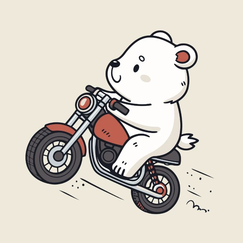 Eisbär Biker Retro Motorrad