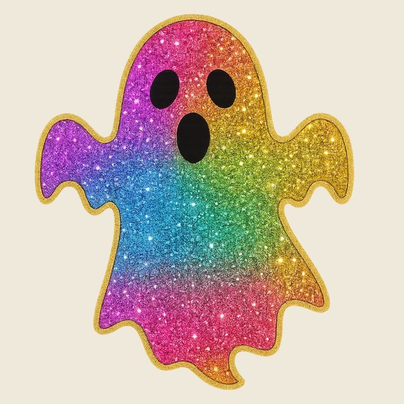 Halloween Rainbow Glitter Ghost