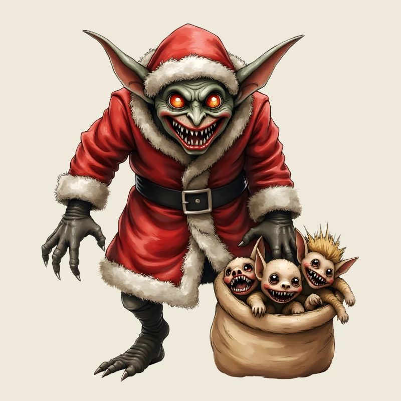 Gobelin de Noël avec des créatures